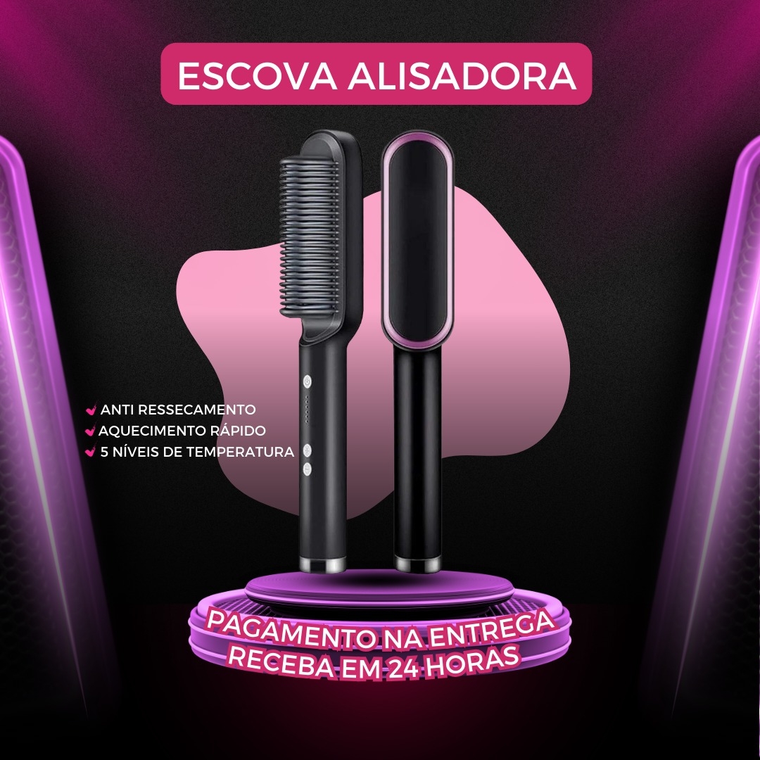 Escova Alisadora 3 em 1 Bivolt